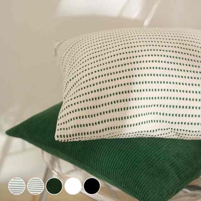 モダンライン ワッフルチェック クッションカバー［8色］