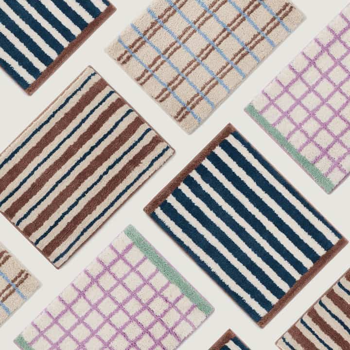 デザイン ロングパイル マット［4色］