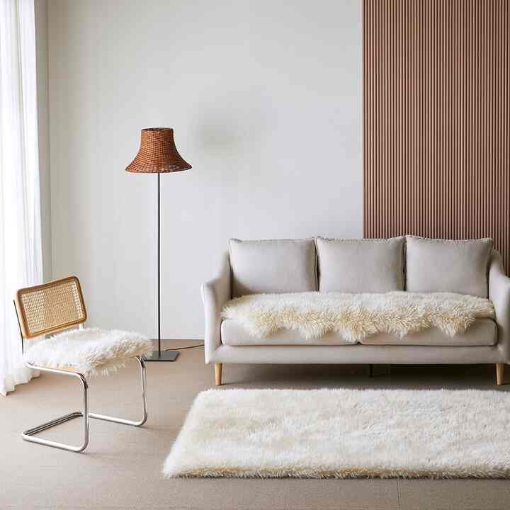 フェイクファー 長方形 ラグ［4色・4サイズ］