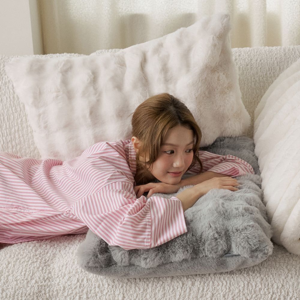 BEBEDECO MINK LATTE 枕カバー［2色］ ホワイト グレー サイズ（横