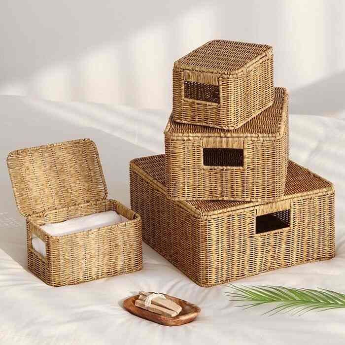 Daisy Garden ラタンバスケット フタ付き［4サイズ］