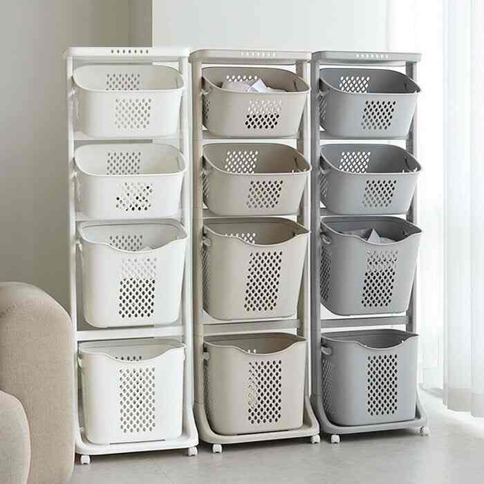 VER.4 Swing 4段ランドリーバスケット［3色］