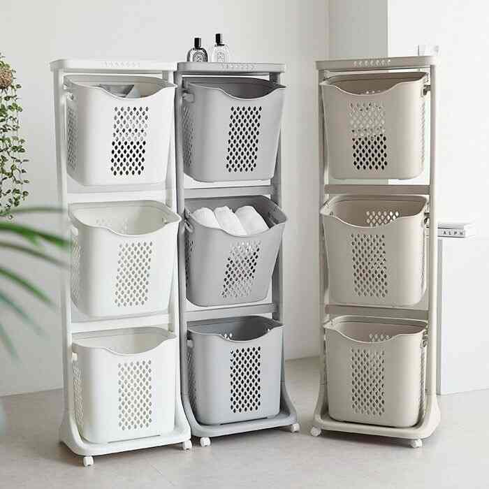 VER.3 Swing 3段ランドリーバスケット［3色］