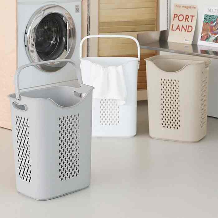 大容量VER. ハンドル付き ランドリーバスケット［3色］