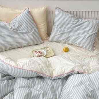 ストライプ カバーのいらない布団セット［3色・2種・3サイズ］