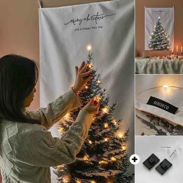 Holiday クリスマスツリー ファブリックポスター