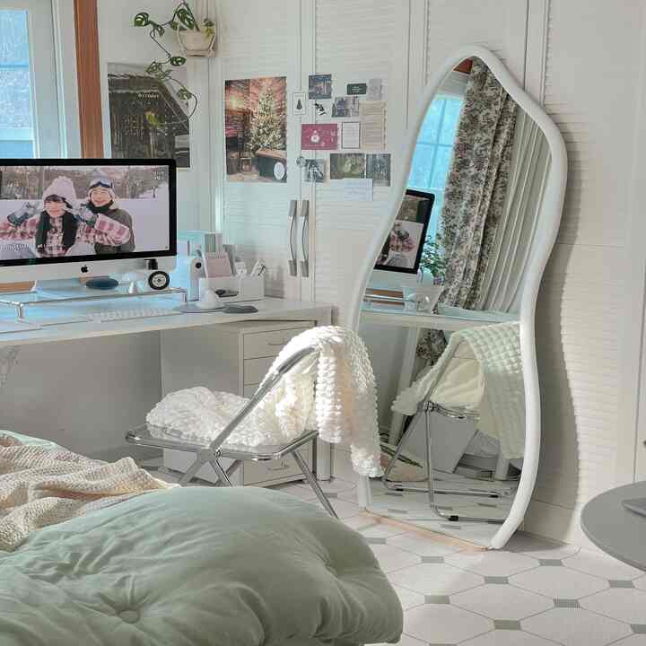 ノーフレーム ウェーブ全身鏡［2種・4サイズ］