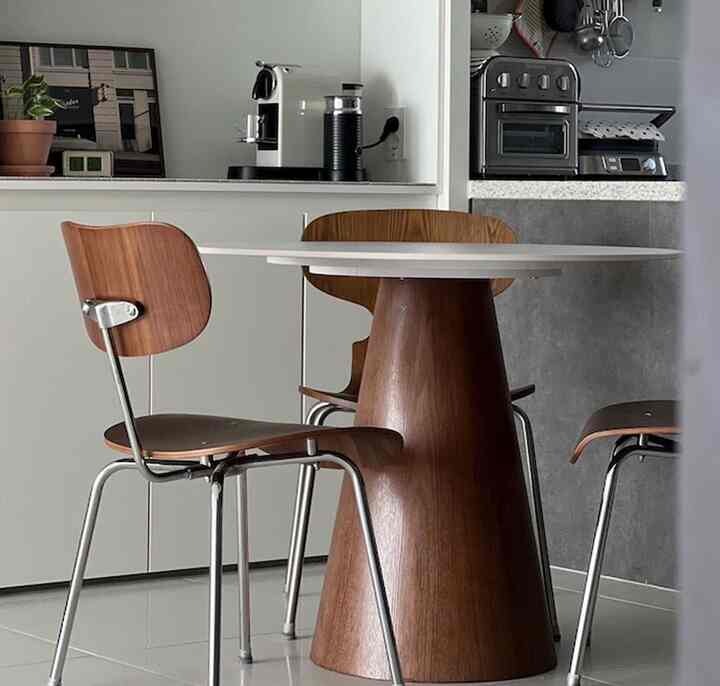 cone 円形 ウッド テーブル［4色・2サイズ］