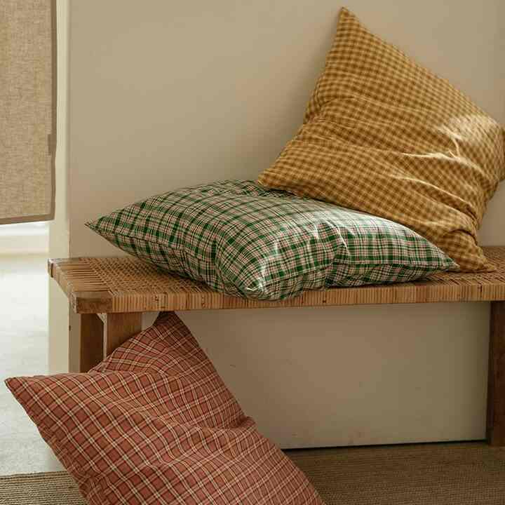 【中綿付き】ヴィンテージチェッククッション［3色］