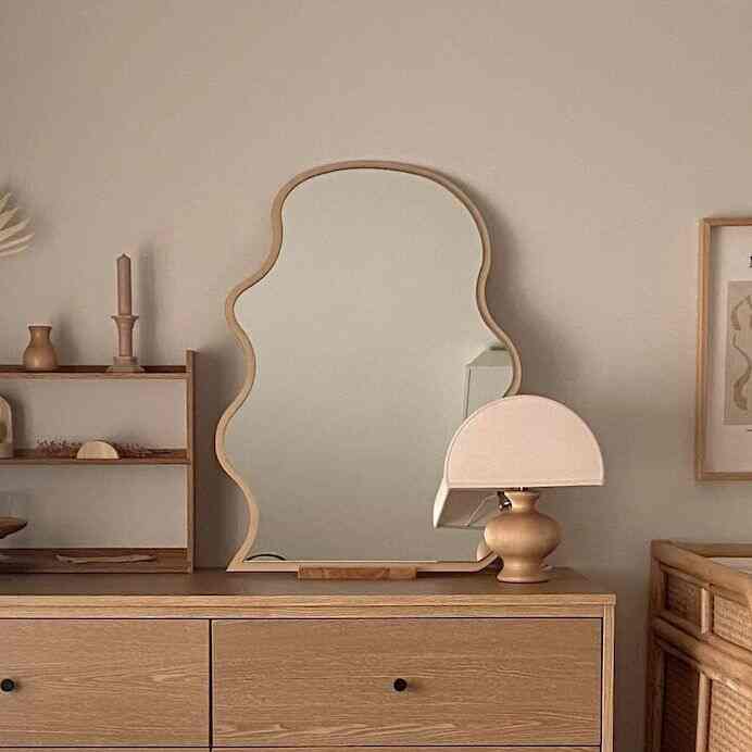 BRIM ウッド ウェーブミラー［3色］