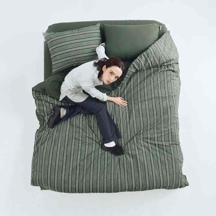 ETHNIC STRIPE カバーのいらない布団セット［3色・3サイズ］