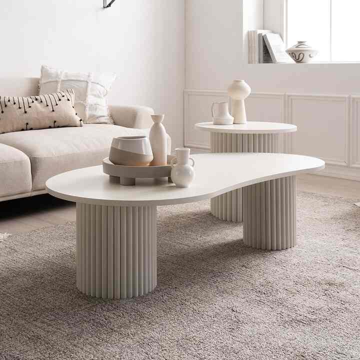 LAYERED PEBBLE ソファテーブル Pebble 120cm［2色］