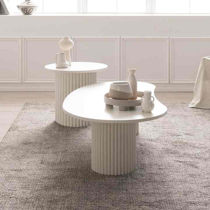 LAYERED PEBBLE ソファテーブル Circle 50cm［2色］