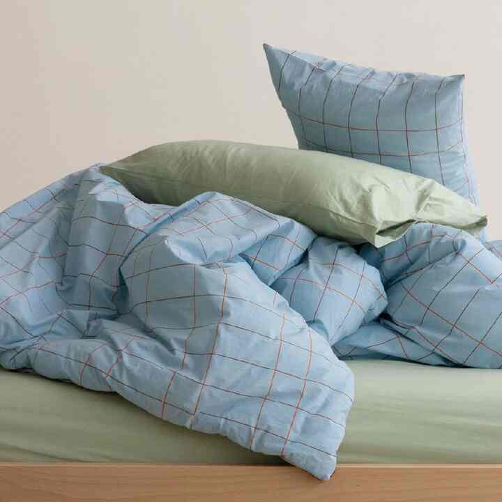 タイル ペールブルー カバーのいらない布団/布団カバー［2種・3サイズ］