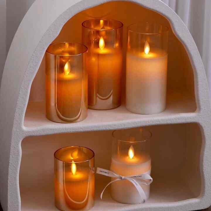 LED グラスキャンドル［2色・3サイズ］