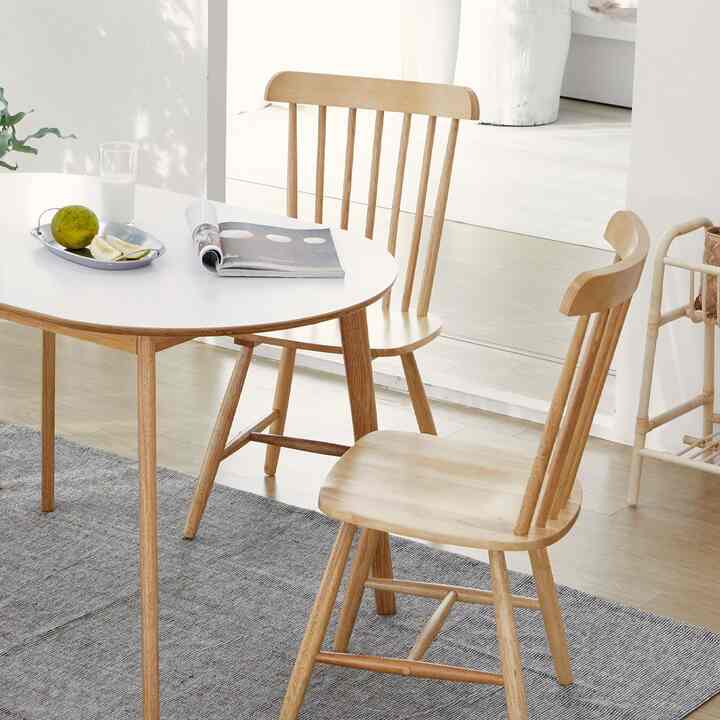 TON ラバーウッドチェア 2脚セット［5色］