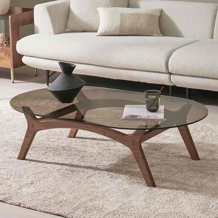 MAREN ブラウンガラス ローテーブル