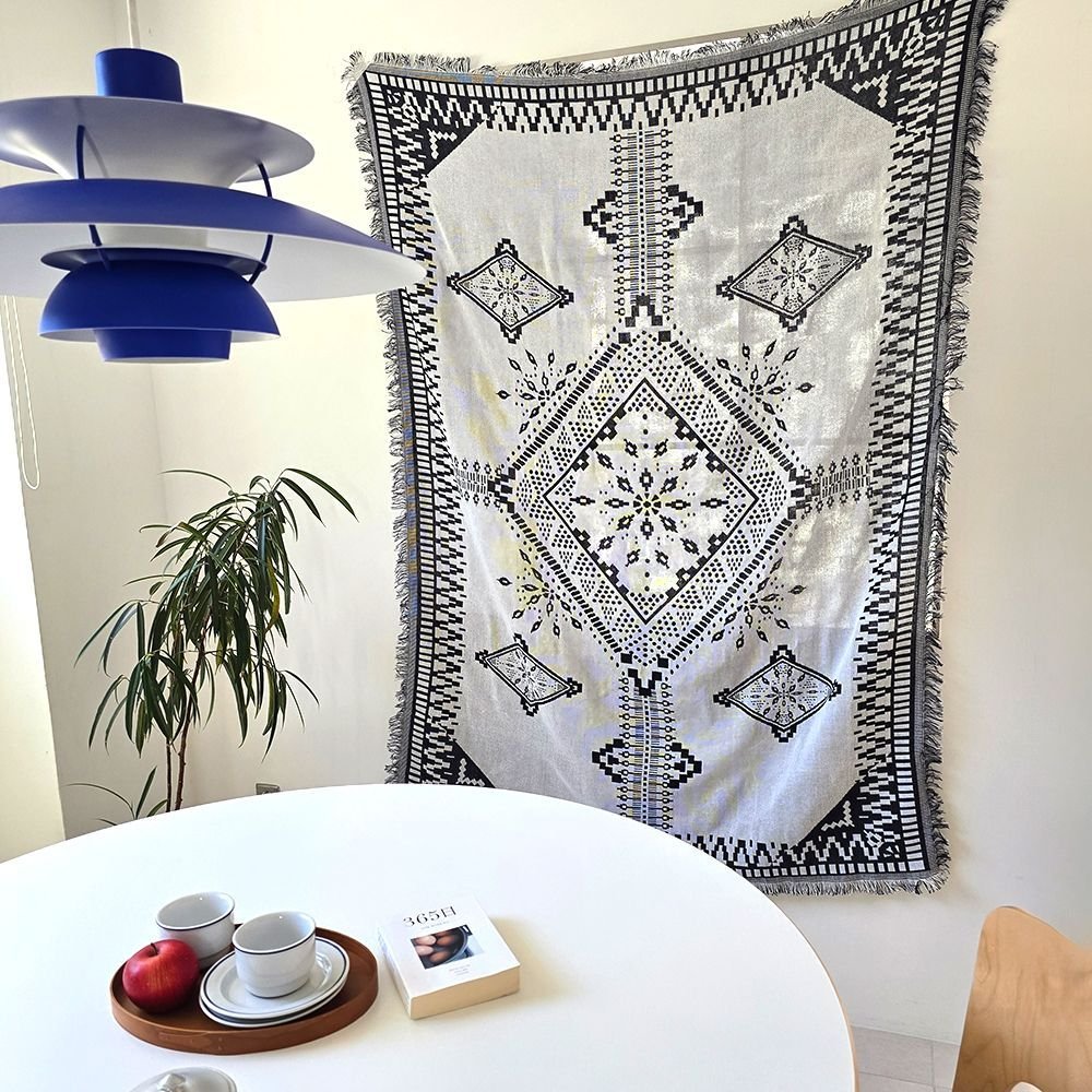 BLANCHE HOUSE ヴィンテージ リバーシブル ブランケット ネイビー