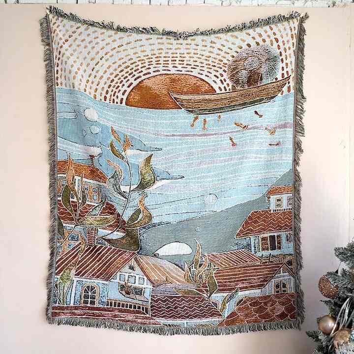 ヴィンテージ マリンヴィレッジ ブランケット