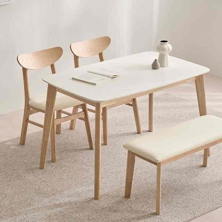 DENIS 無垢材 ダイニングテーブル 120cm [2色]