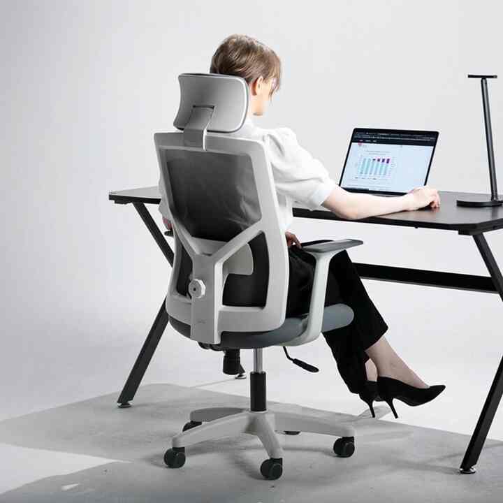 STC10 ホワイトフレーム メッシュチェア [4色・2種・2サイズ]