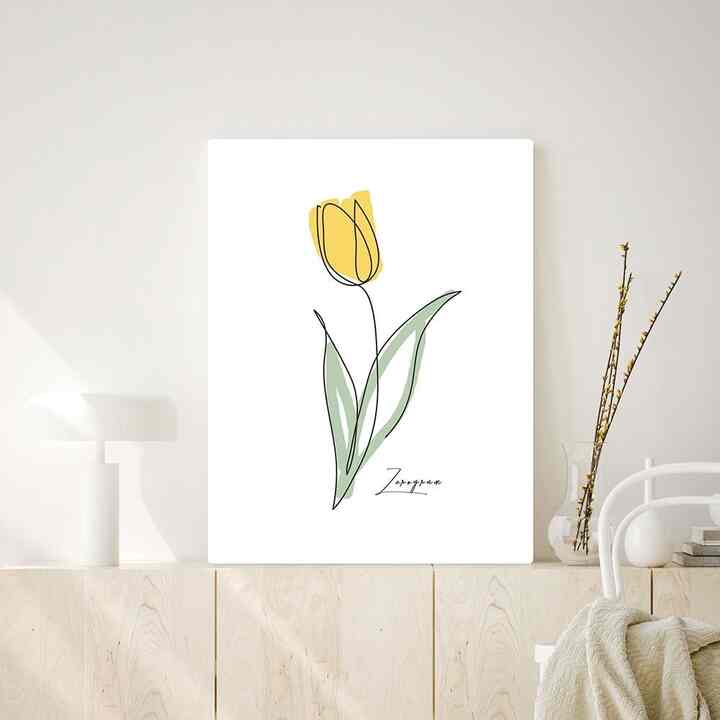 折りたたみ式フレームテーブル イエローチューリップ[2種・3サイズ]