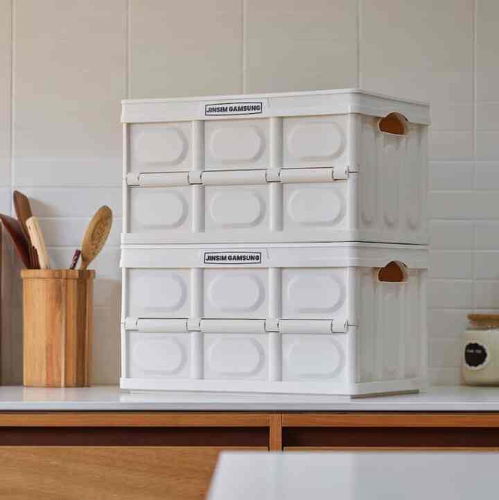 折り畳み式 リビングボックス 2点セット［3色・2サイズ］