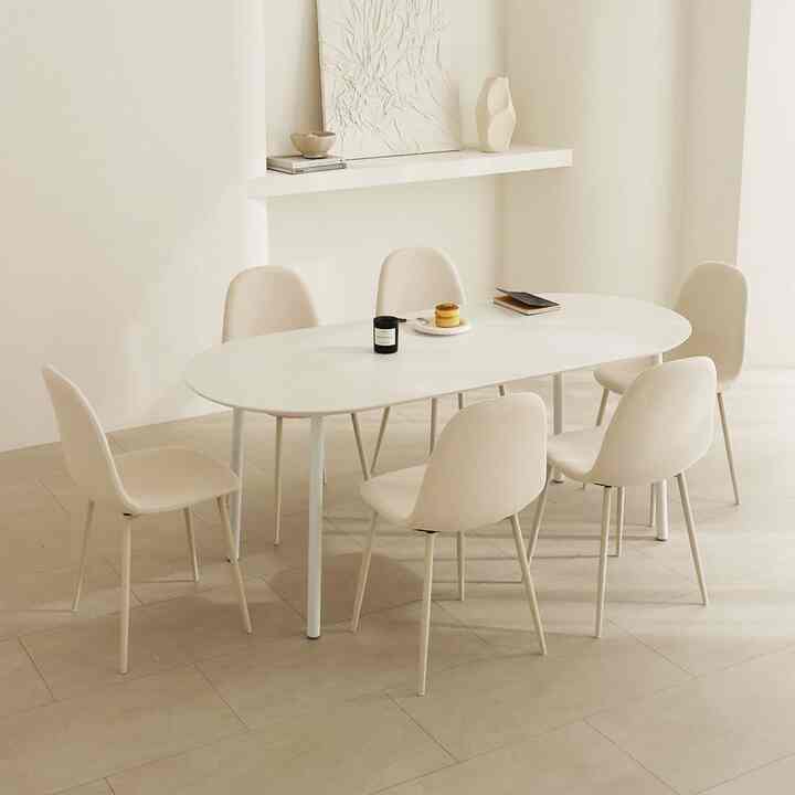 BOBO 楕円形 ラミネート ホワイトテーブル [4サイズ]
