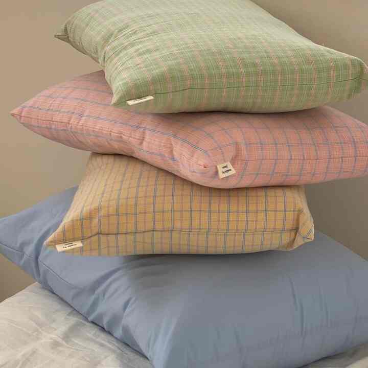 バターチェック 枕カバー［3色・3サイズ］