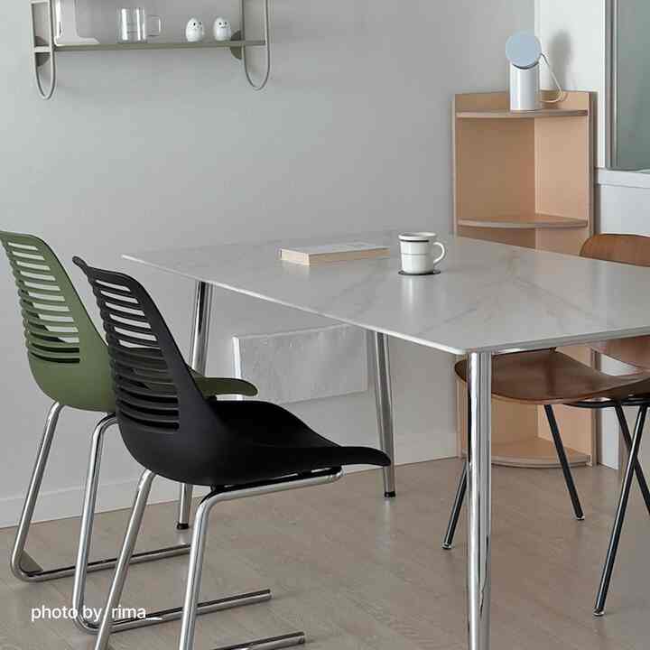 Scandi 6人用 テーブル クロムフレーム［4色・2種・2サイズ］