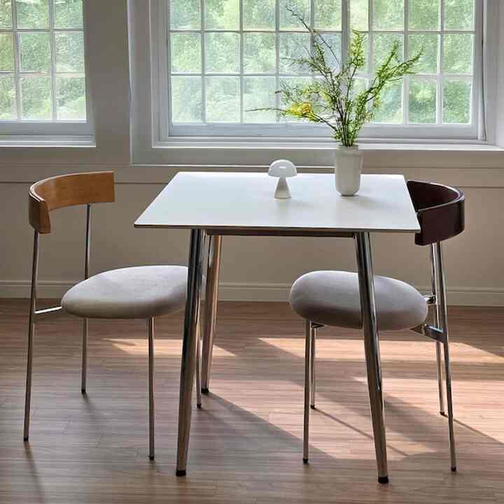 Scandi テーブル クロムフレーム 80cm［4色］