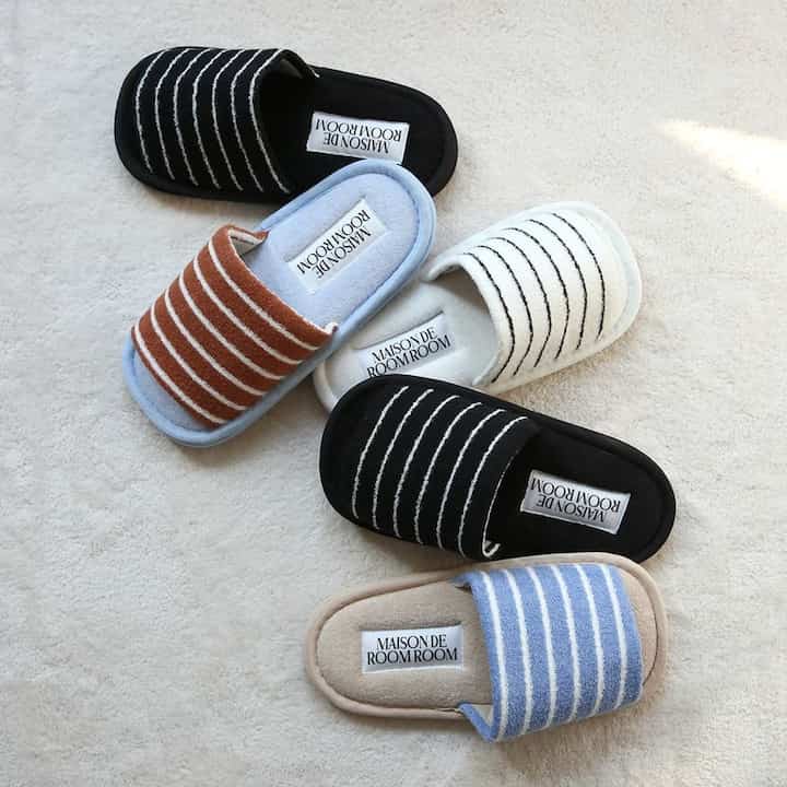COMFORT WIDE ストライプ ルームシューズ［4色・2サイズ］