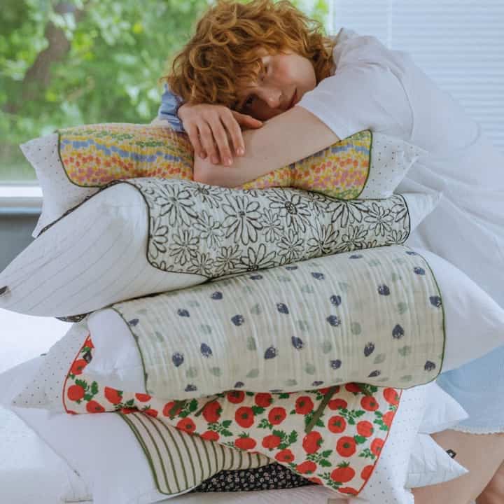 リバーシブルデザイン 枕カバー［6色］