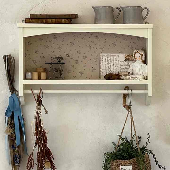 壁掛けシェルフ ヴィンテージホワイト［2種］