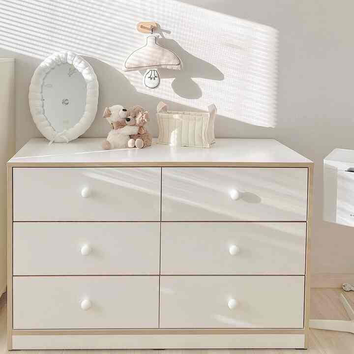 Ecoly 3段 チェスト 120cm ホワイト