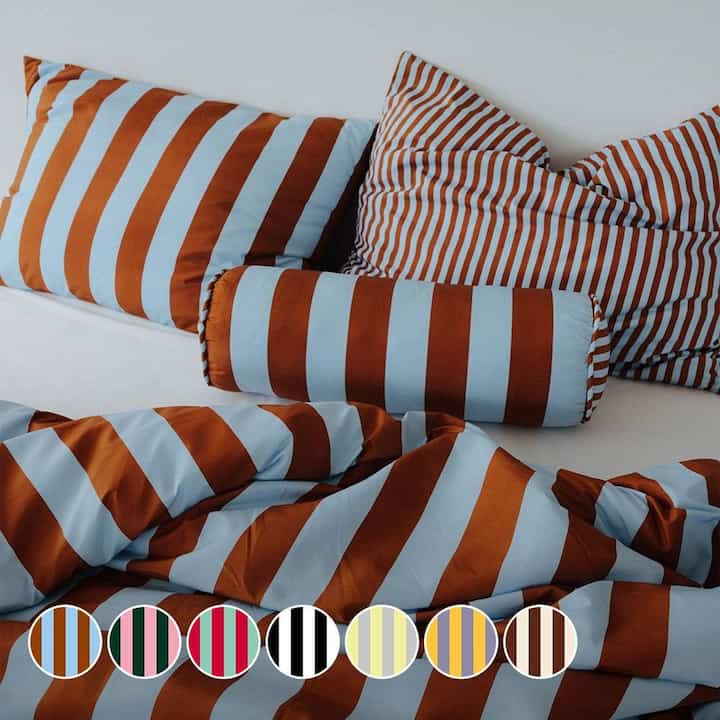 アレルギーケア Boldストライプ 布団カバーセット[7色・2サイズ]