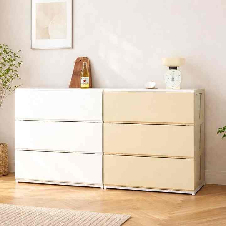 GENTLY チェスト ワイドタイプ 3段［3色］