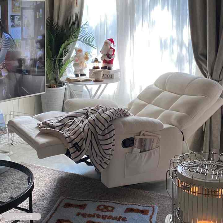 Check&Slim 1人掛け リクライナーソファ[4色・2種]