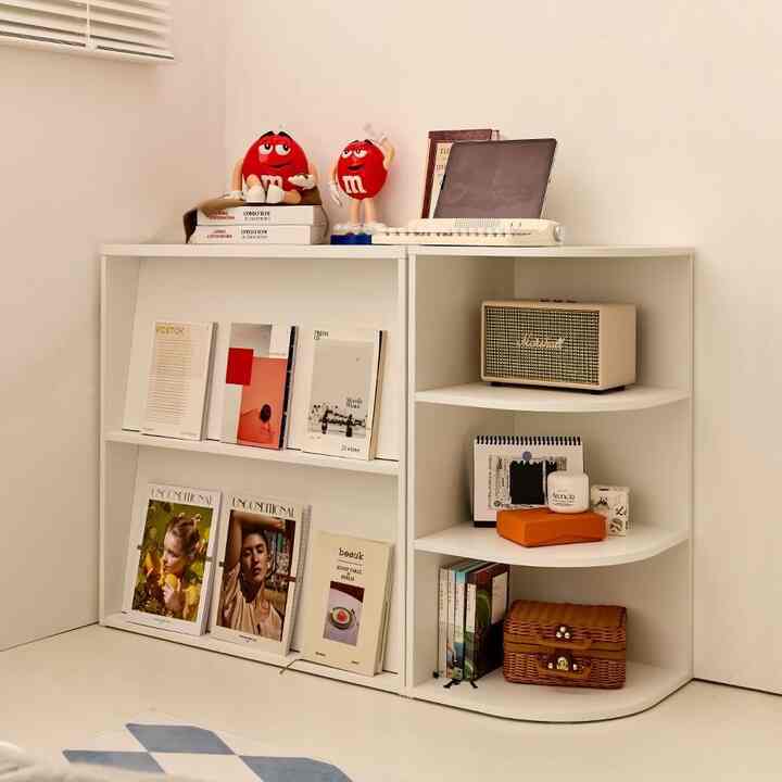 Gamgak 3段ラウンド コーナーシェルフ[2色]