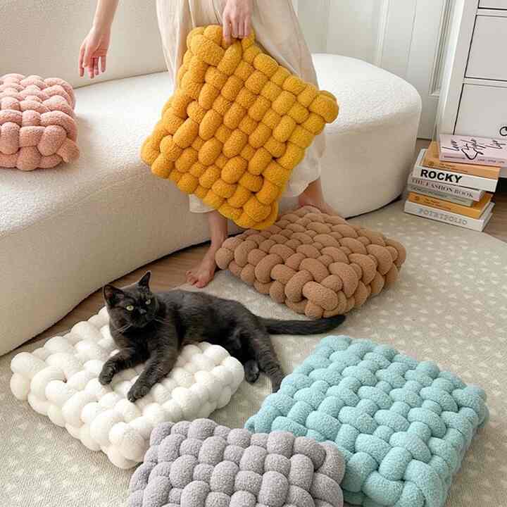 スクエア ノットクッション[10色・2サイズ]