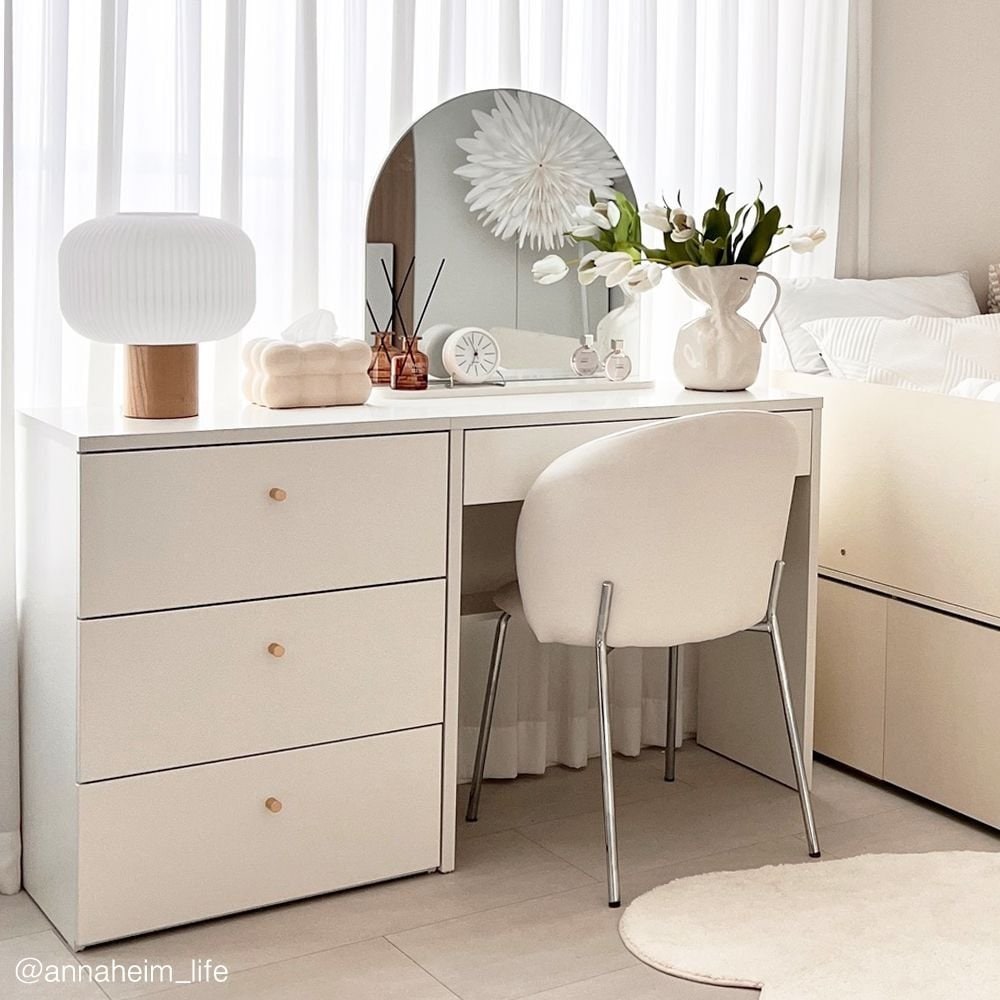 IKEA イケア SYVDE スィブデ ドレッサー 化粧台 SYVDE スィブデ ドレッサー, ホワイト, 100x48 cm - IKEA