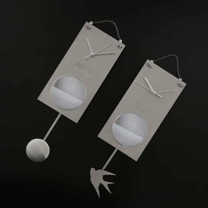 evoke time;wall ステンレス壁掛け時計［2色・2種］