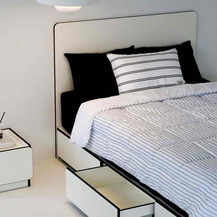 NUDGE シンプルへッド ベッドフレーム［3色・4サイズ］