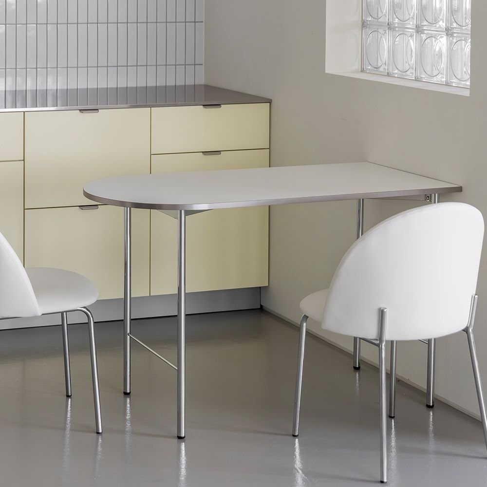 GLAD FURNITURE MILGRAIN 半楕円形 テーブル ホワイト［2色・4サイズ
