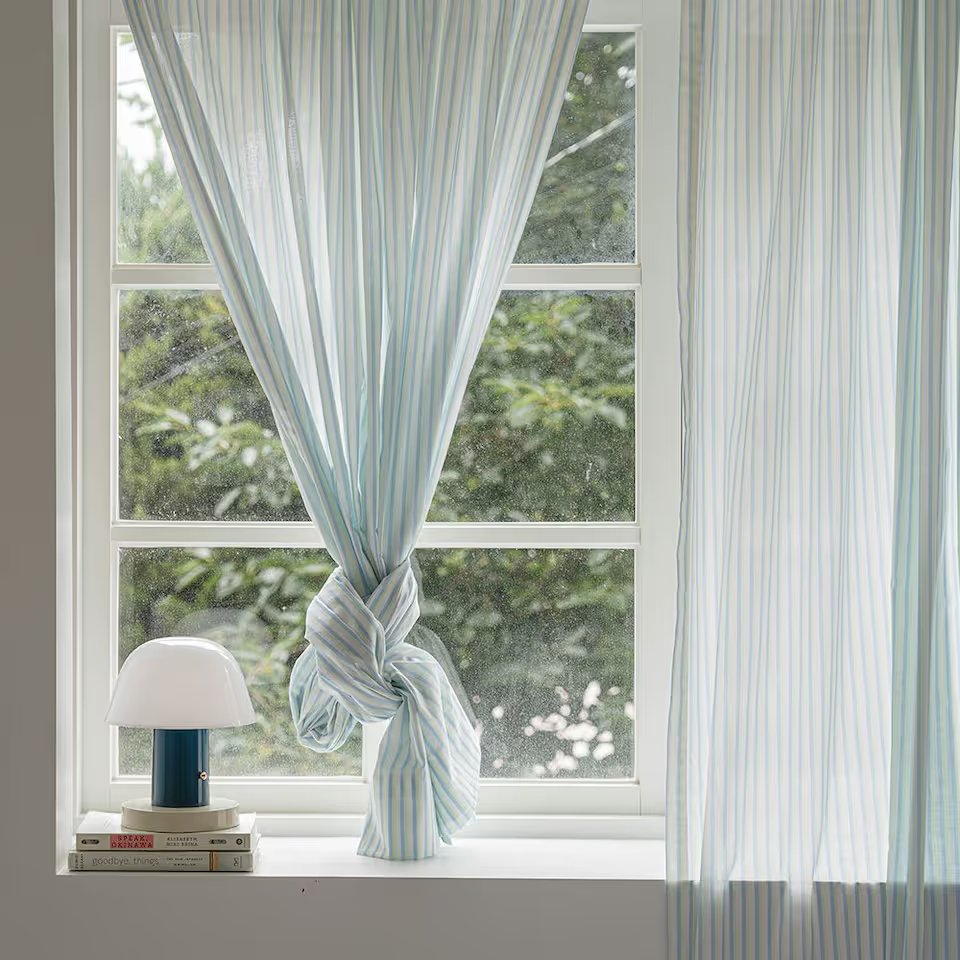BAZAAR Nice Stripe カーテン［2サイズ］ ブルー サイズ（横） 135cm