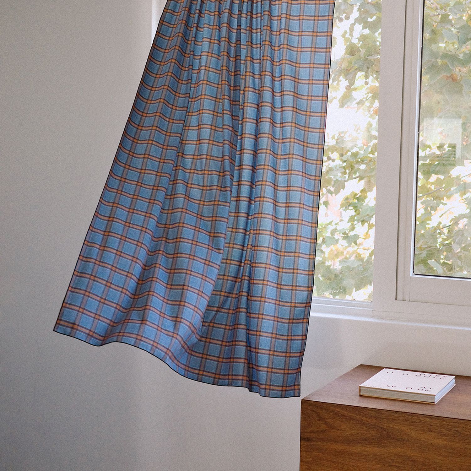 SLEEPTIGHT OBJECT cinammon blue カーテン ヴィンテージチェック SLEEPTIGHT OBJECT cinammon blue カーテン ヴィンテージチェック