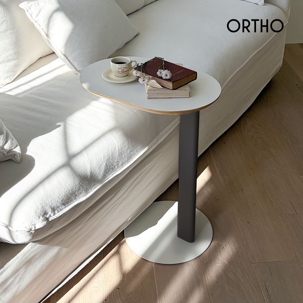 サイドテーブル Φ52cm ラウンドテーブル オーク 627-021 ORTHO Sein ラウンド サイドテーブル［2色］ ホワイト 加工木材 奥行き