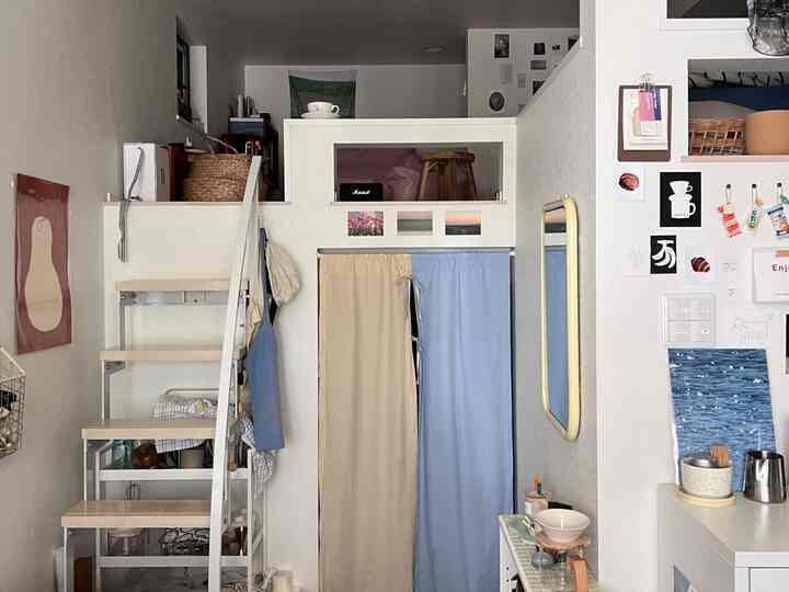 🇯🇵 1K｜コーナー別に工夫が満載！ロフト付きのお部屋で一人暮らし🥐🌿