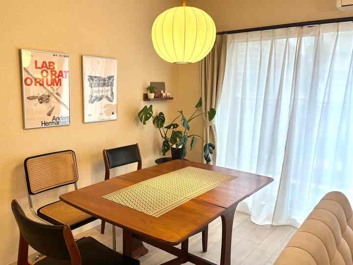 🇯🇵 2LDK｜北欧×和のミッドセンチュリーモダン🇩🇰旅の思い出とアートを散りばめた、居心地のいい部屋