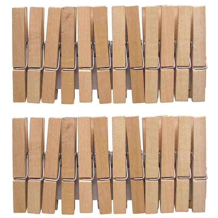 24個入り 木製 ウッド ピンチ クリップ